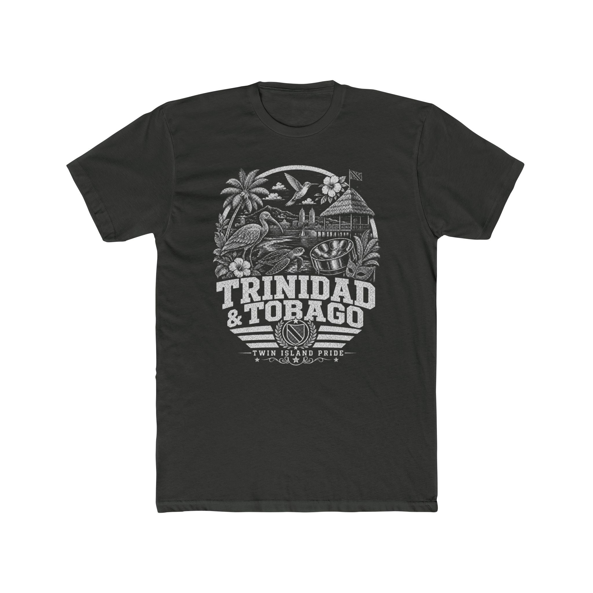 Trinidad y Tobago vintage landmarks men's tee — iconic landmark design | Nameshi Destinations (view 5)