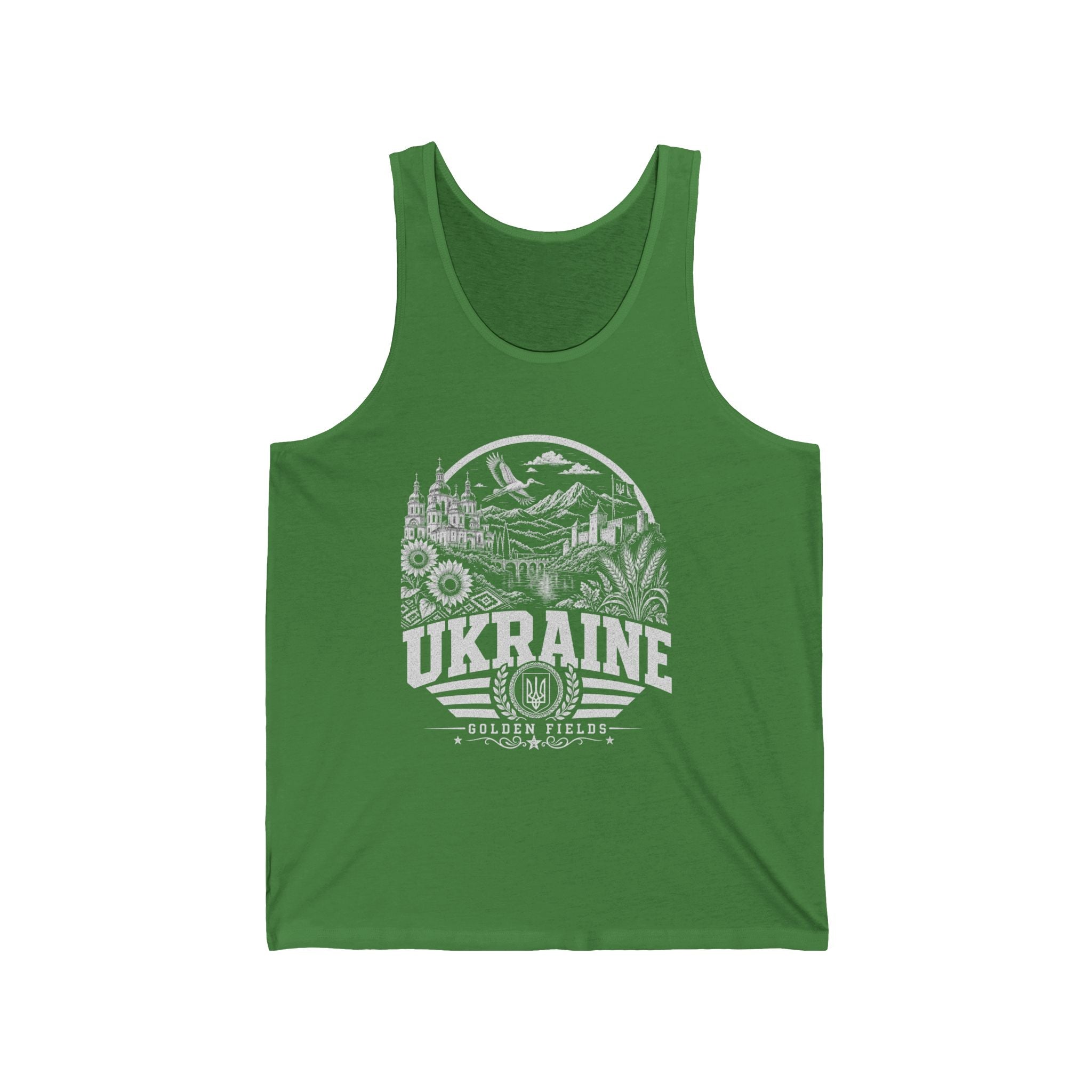 Ukraine vintage landmarks men's tank top — iconic landmark design | Nameshi Destinations (view 3)
