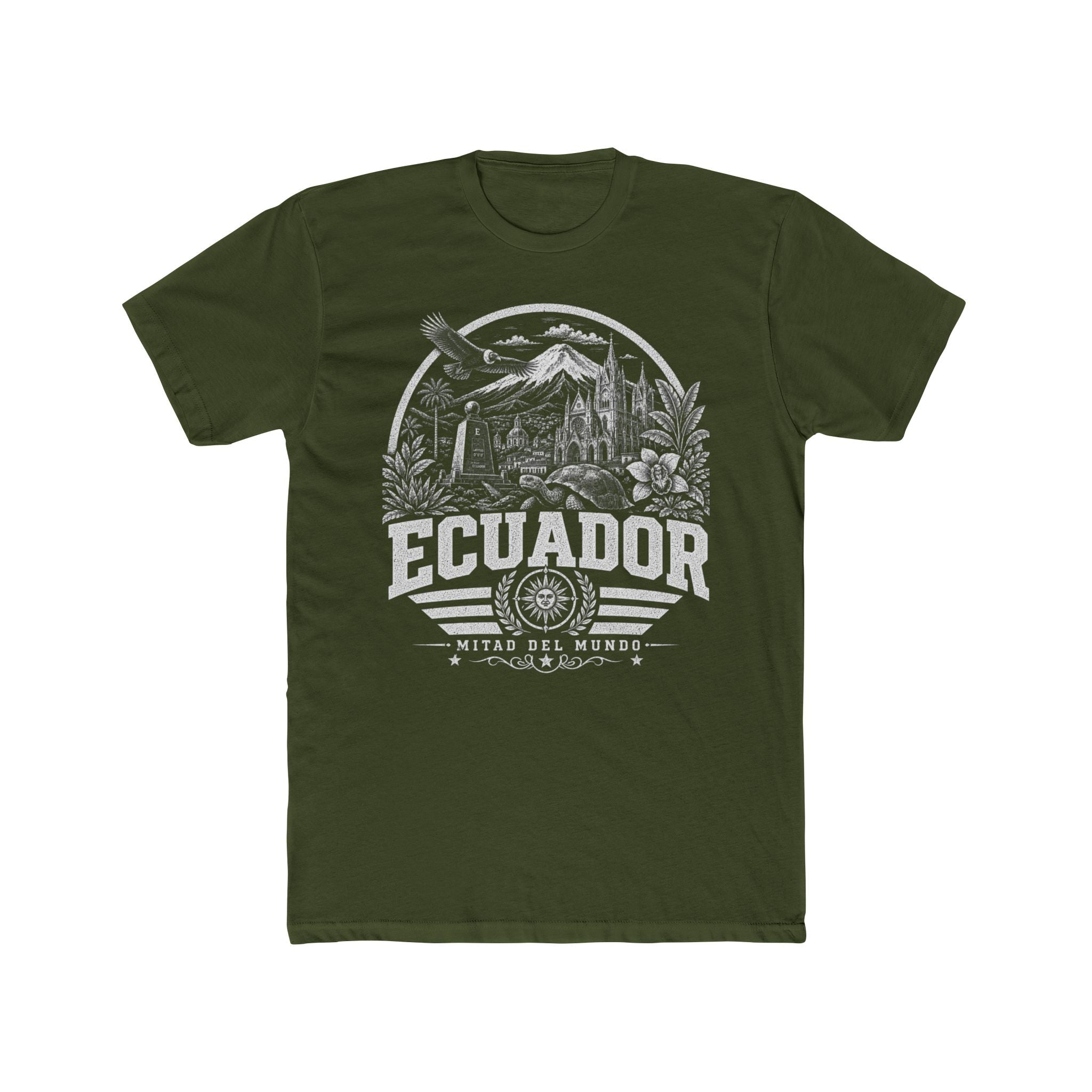Ecuador vintage landmarks men's tee — iconic landmark design | Nameshi Destinations (view 4)