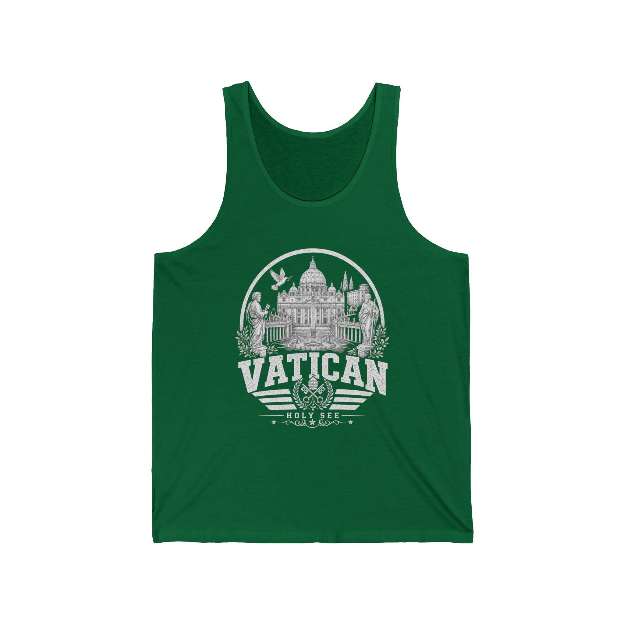 Vatican vintage landmarks men's tank top — iconic landmark design | Nameshi Destinations (view 4)