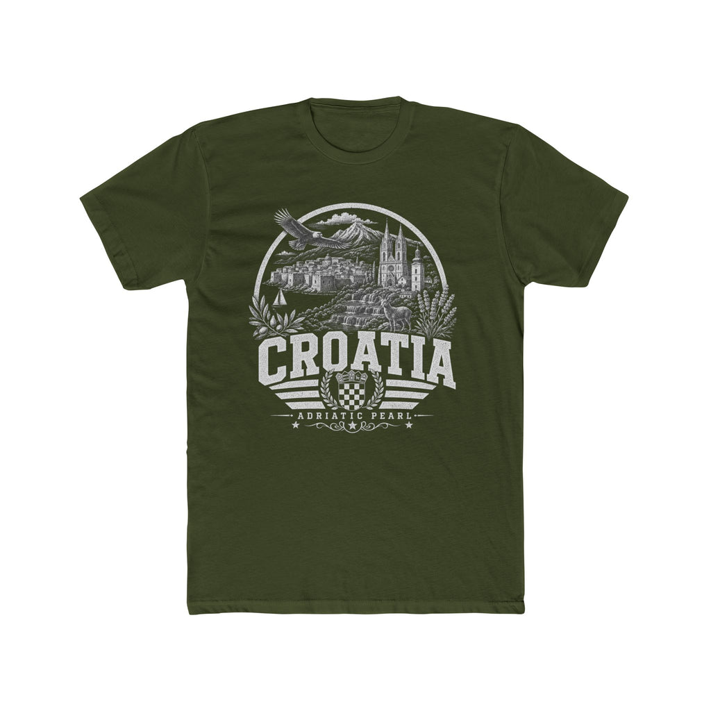 Croatia vintage landmarks men's tee — iconic landmark design | Nameshi Destinations (view 4)