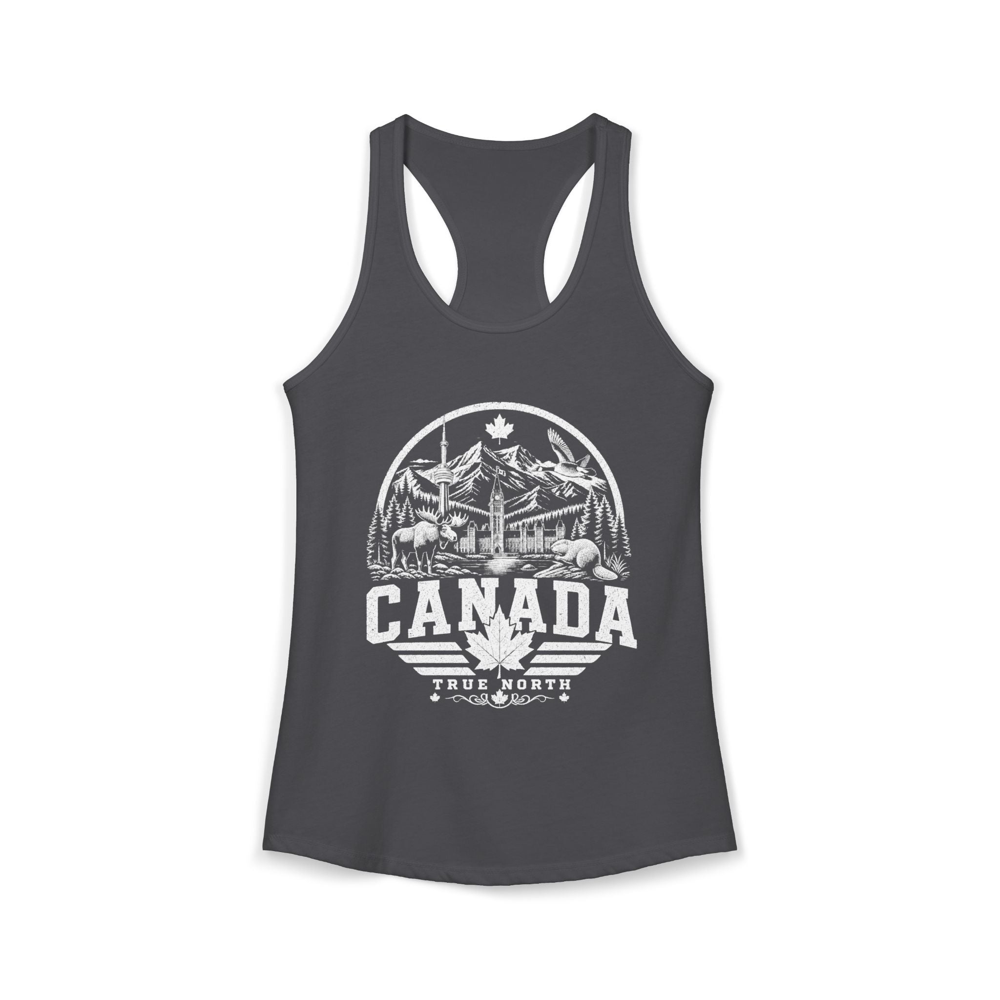 Canada vintage landmarks tank top — iconic landmark design | Nameshi Destinations (view 13)