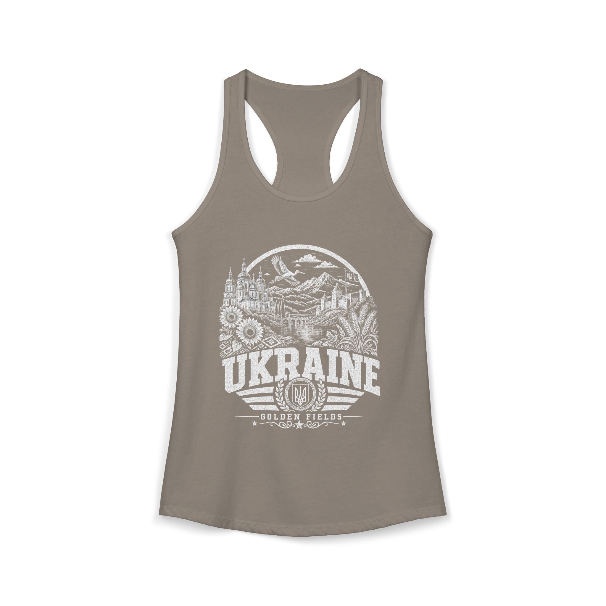 Ukraine vintage landmarks tank top — iconic landmark design | Nameshi Destinations (view 4)