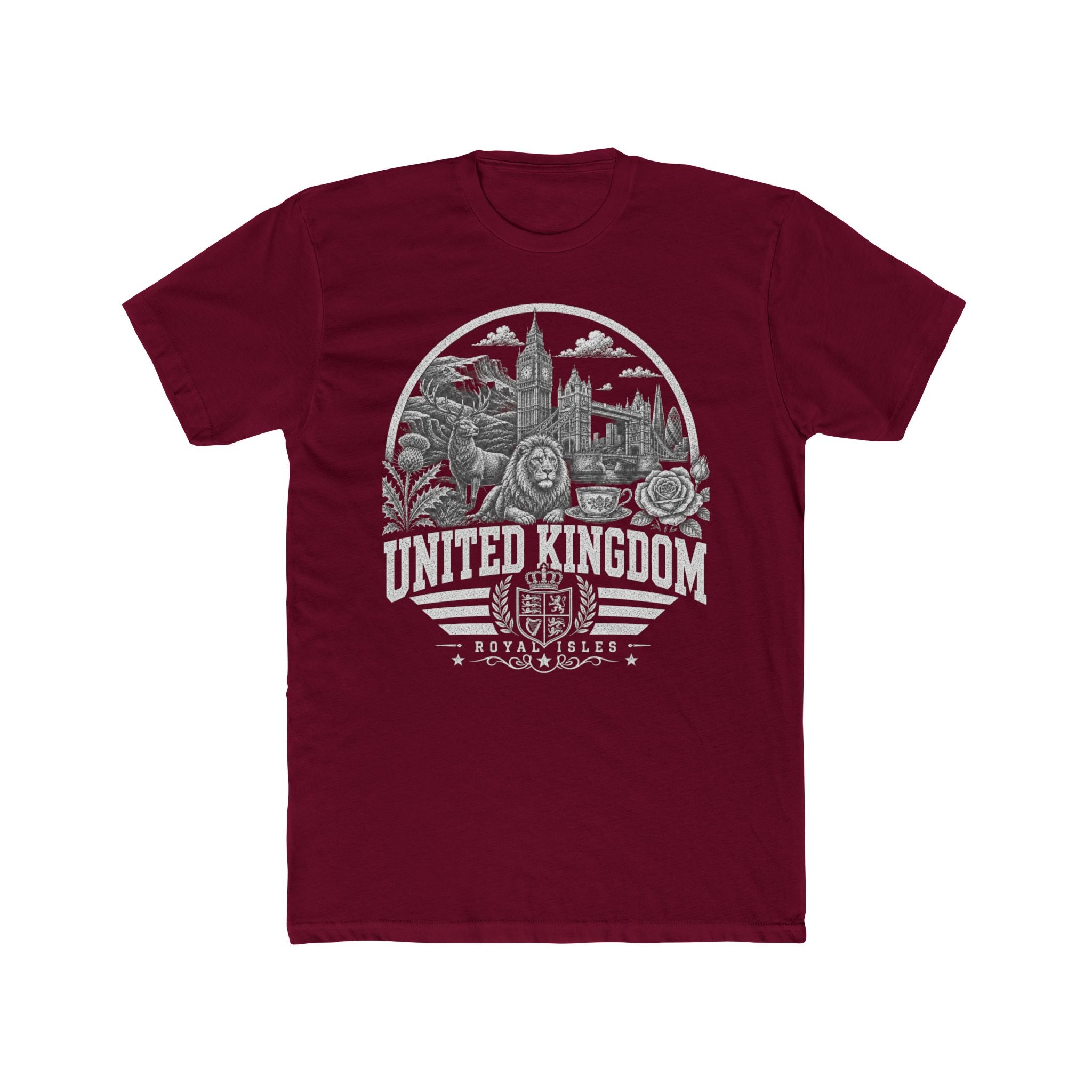 United Kingdom vintage landmarks men's tee — iconic landmark design | Nameshi Destinations (view 14)