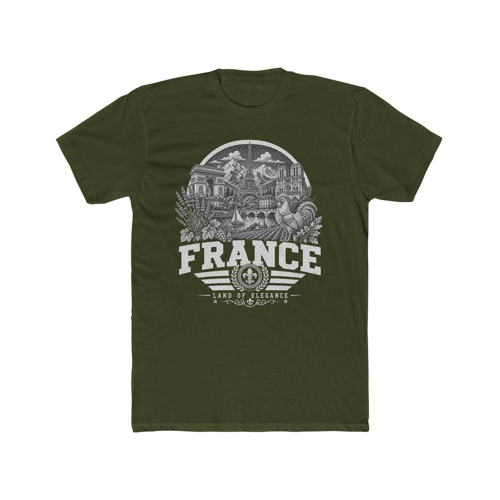 France vintage landmarks men's tee — iconic landmark design | Nameshi Destinations (view 4)
