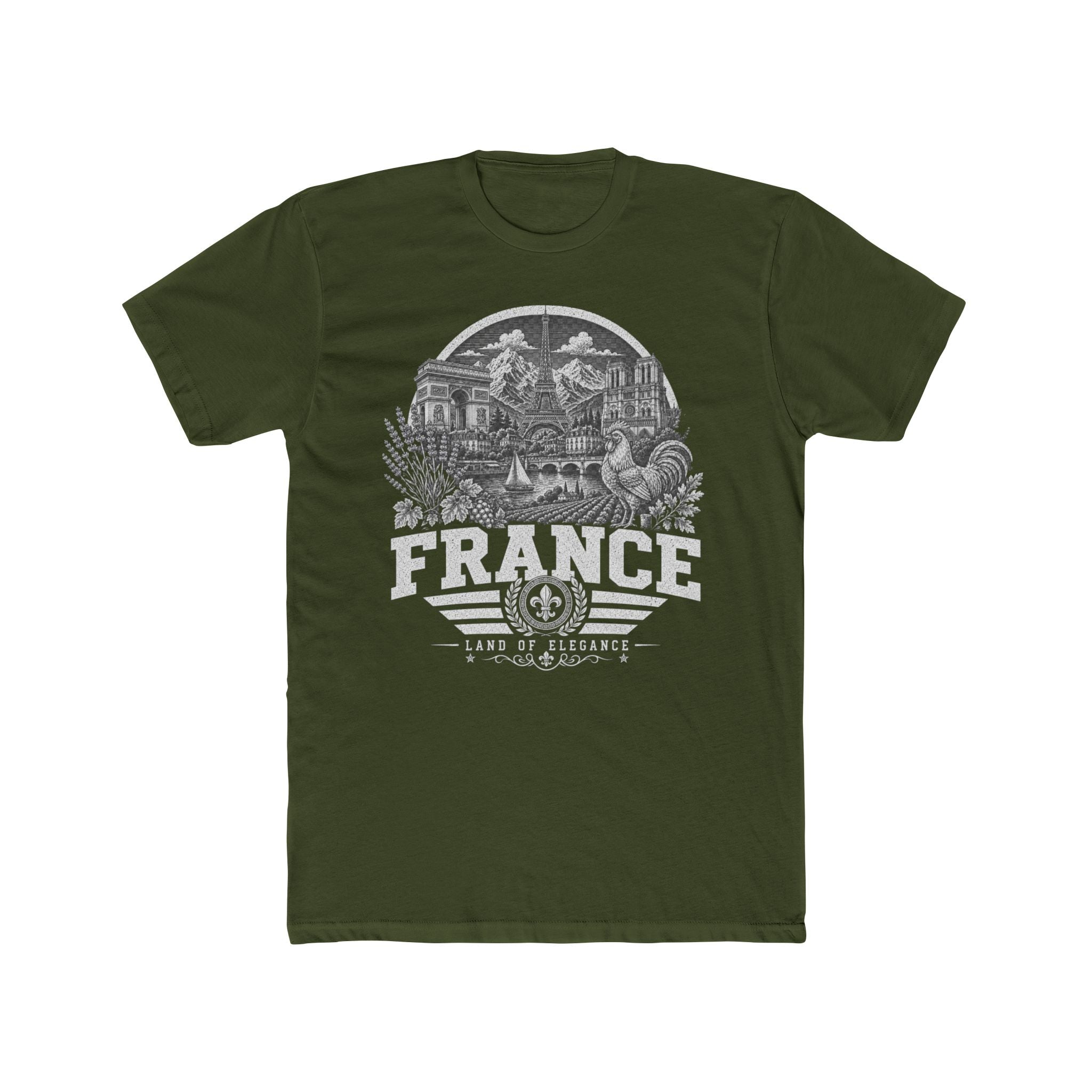 France vintage landmarks men's tee — iconic landmark design | Nameshi Destinations (view 4)