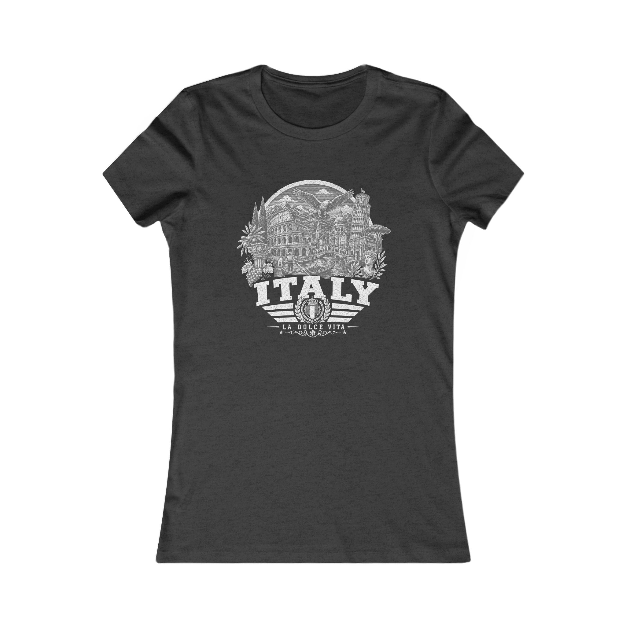 Italy vintage landmarks women's tee — iconic landmark design | Nameshi Destinations (view 22)