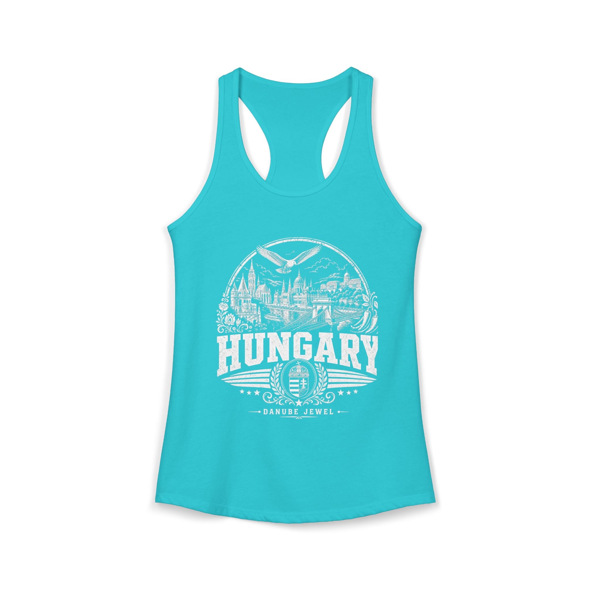 Hungary vintage landmarks tank top — iconic landmark design | Nameshi Destinations (view 8)