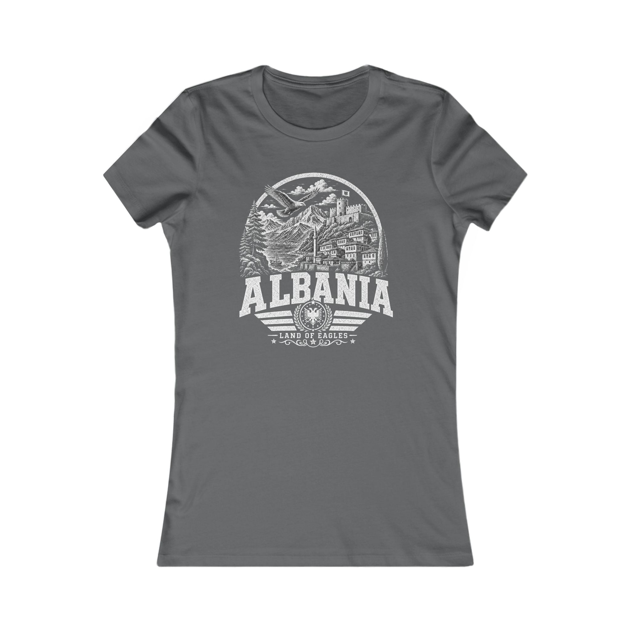 Albania vintage landmarks women's tee — iconic landmark design | Nameshi Destinations (view 11)