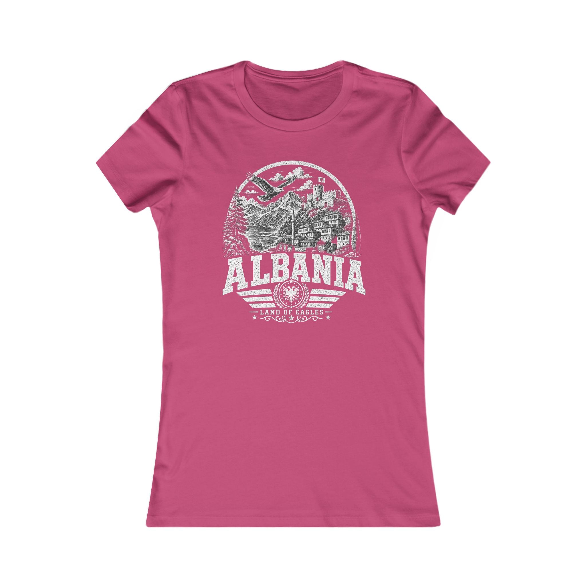 Albania vintage landmarks women's tee — iconic landmark design | Nameshi Destinations (view 16)