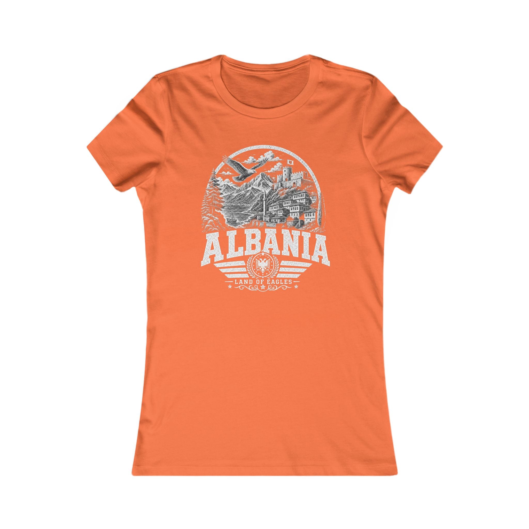 Albania vintage landmarks women's tee — iconic landmark design | Nameshi Destinations (view 12)