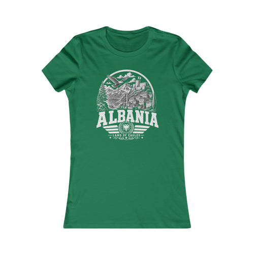 Albania vintage landmarks women's tee — iconic landmark design | Nameshi Destinations (view 2)