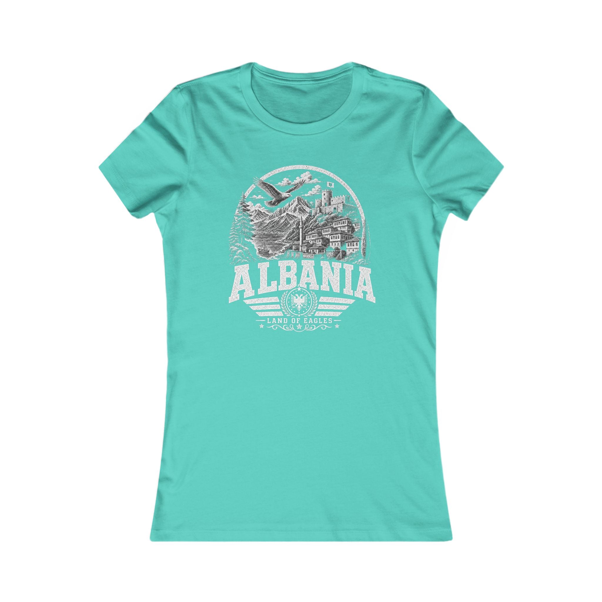 Albania vintage landmarks women's tee — iconic landmark design | Nameshi Destinations (view 14)