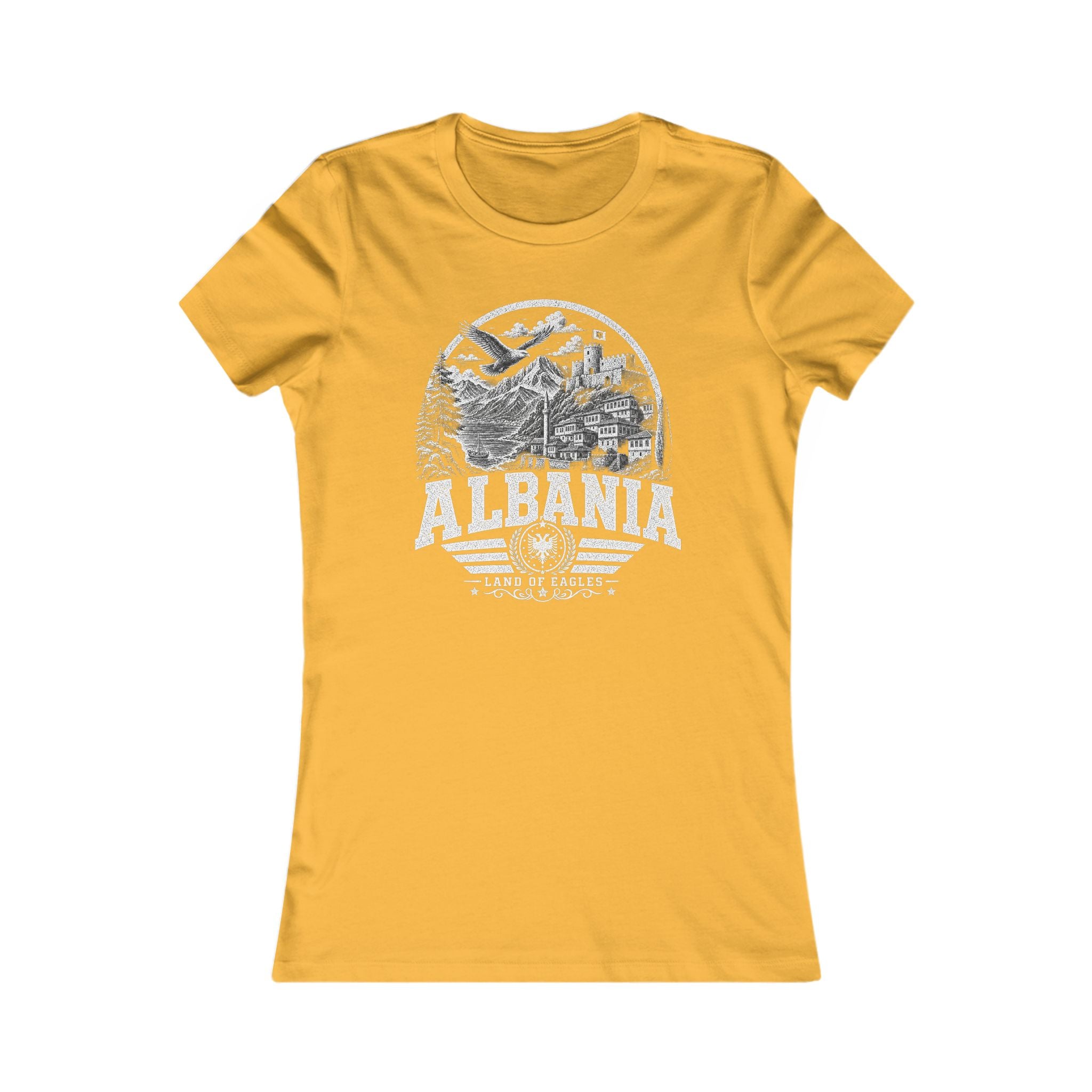 Albania vintage landmarks women's tee — iconic landmark design | Nameshi Destinations (view 8)