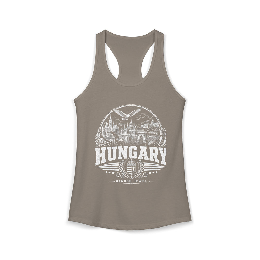 Hungary vintage landmarks tank top — iconic landmark design | Nameshi Destinations (view 4)