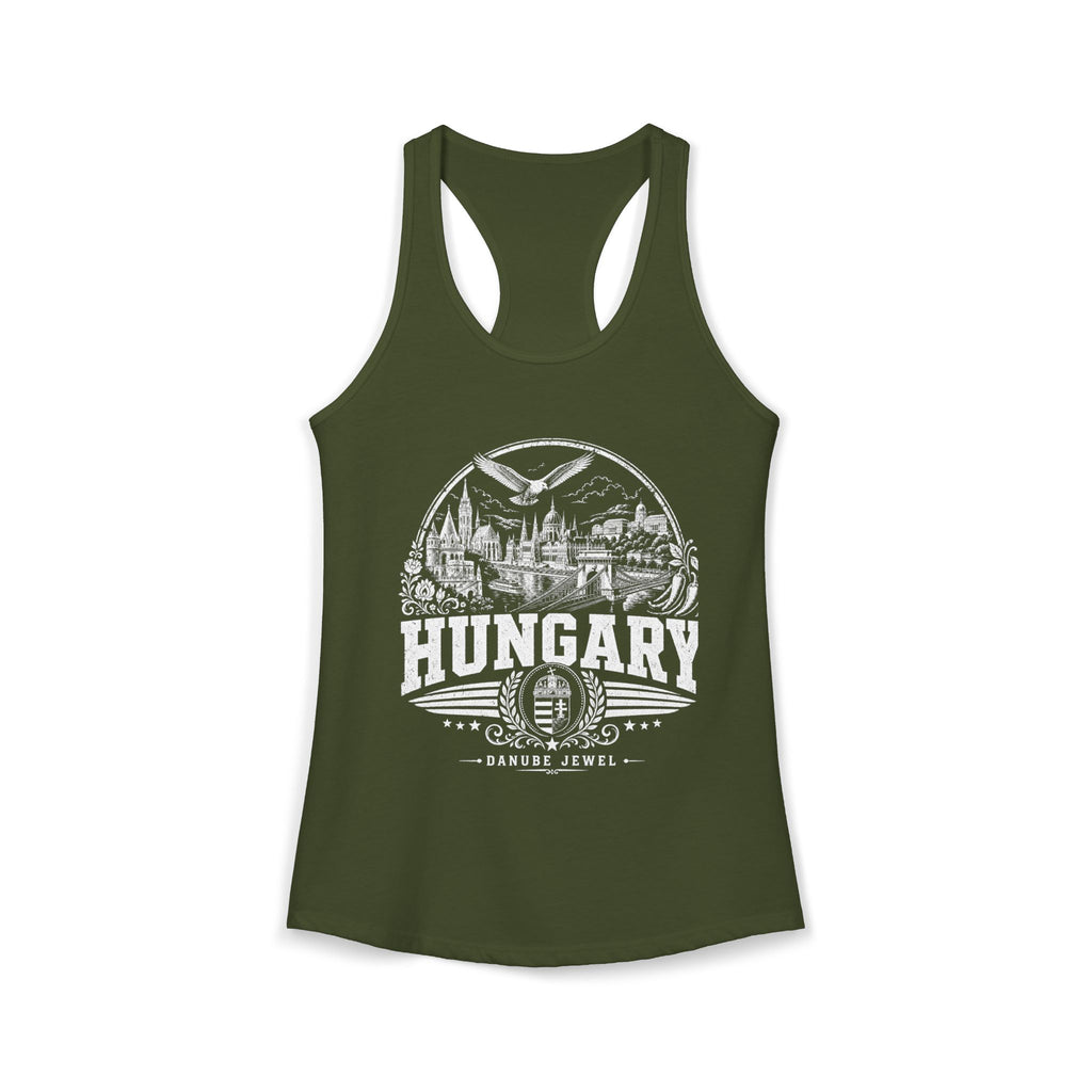 Hungary vintage landmarks tank top — iconic landmark design | Nameshi Destinations (view 5)