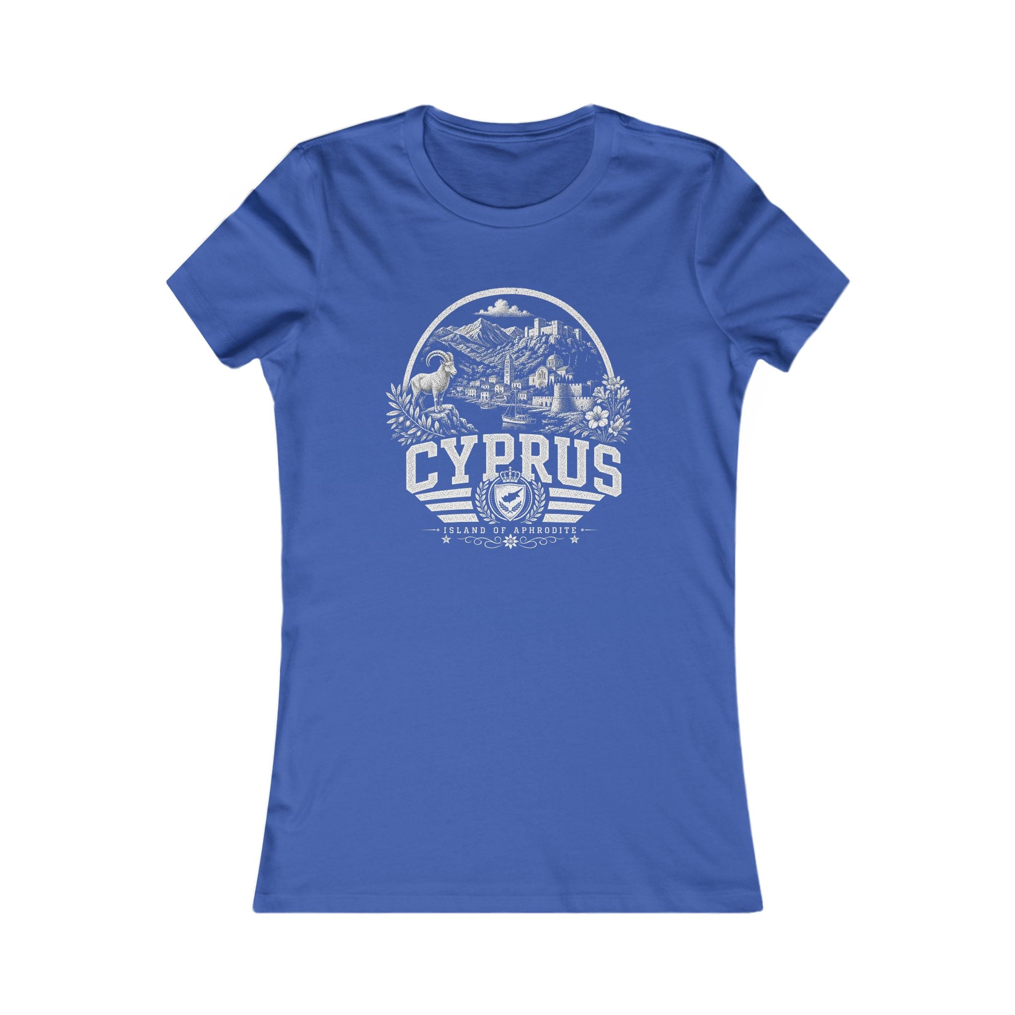 Cyprus vintage landmarks women's tee — iconic landmark design | Nameshi Destinations (view 3)