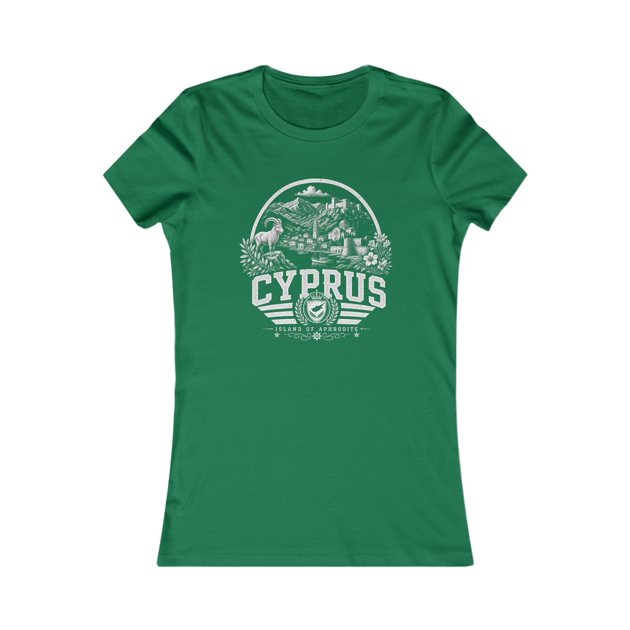 Cyprus vintage landmarks women's tee — iconic landmark design | Nameshi Destinations (view 2)