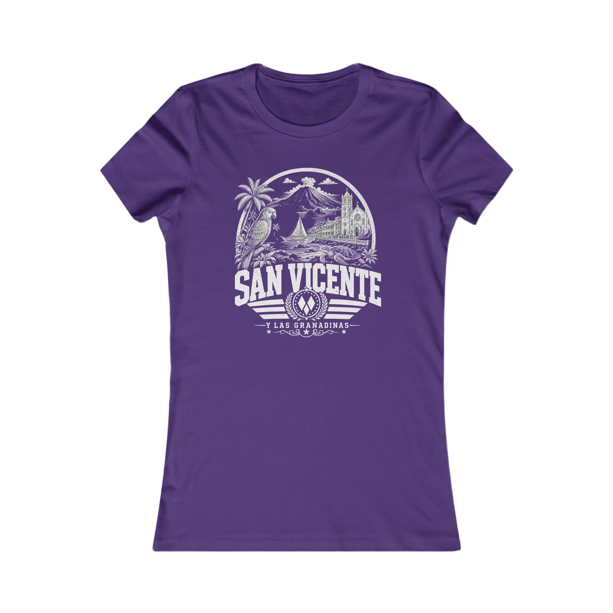 San Vicente vintage landmarks women's tee — iconic landmark design | Nameshi Destinations (view 6)