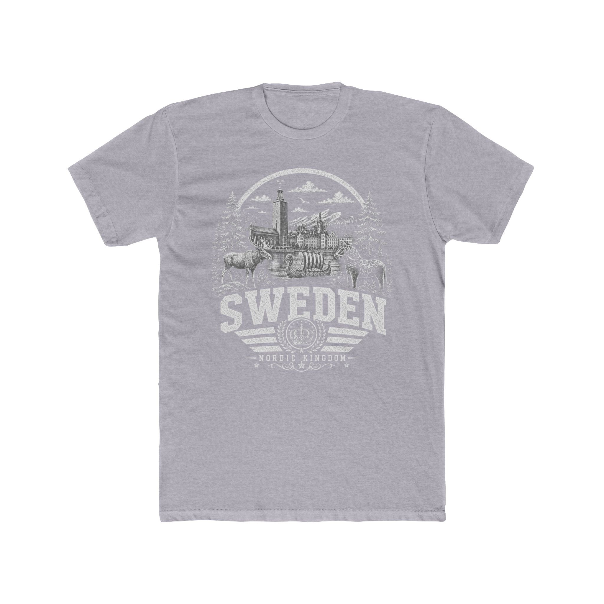 Sweden vintage landmarks men's tee — iconic landmark design | Nameshi Destinations (view 3)