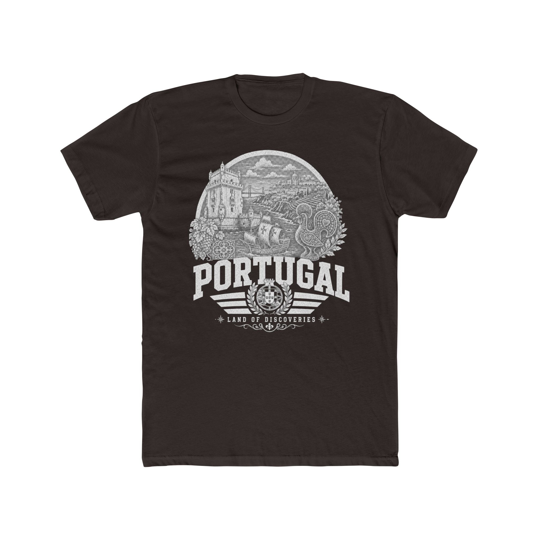 Portugal vintage landmarks men's tee — iconic landmark design | Nameshi Destinations (view 1)