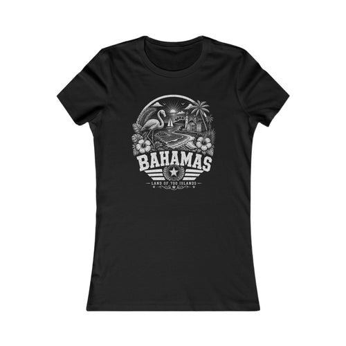 Bahamas vintage landmarks women's tee — iconic landmark design | Nameshi Destinations (view 1)