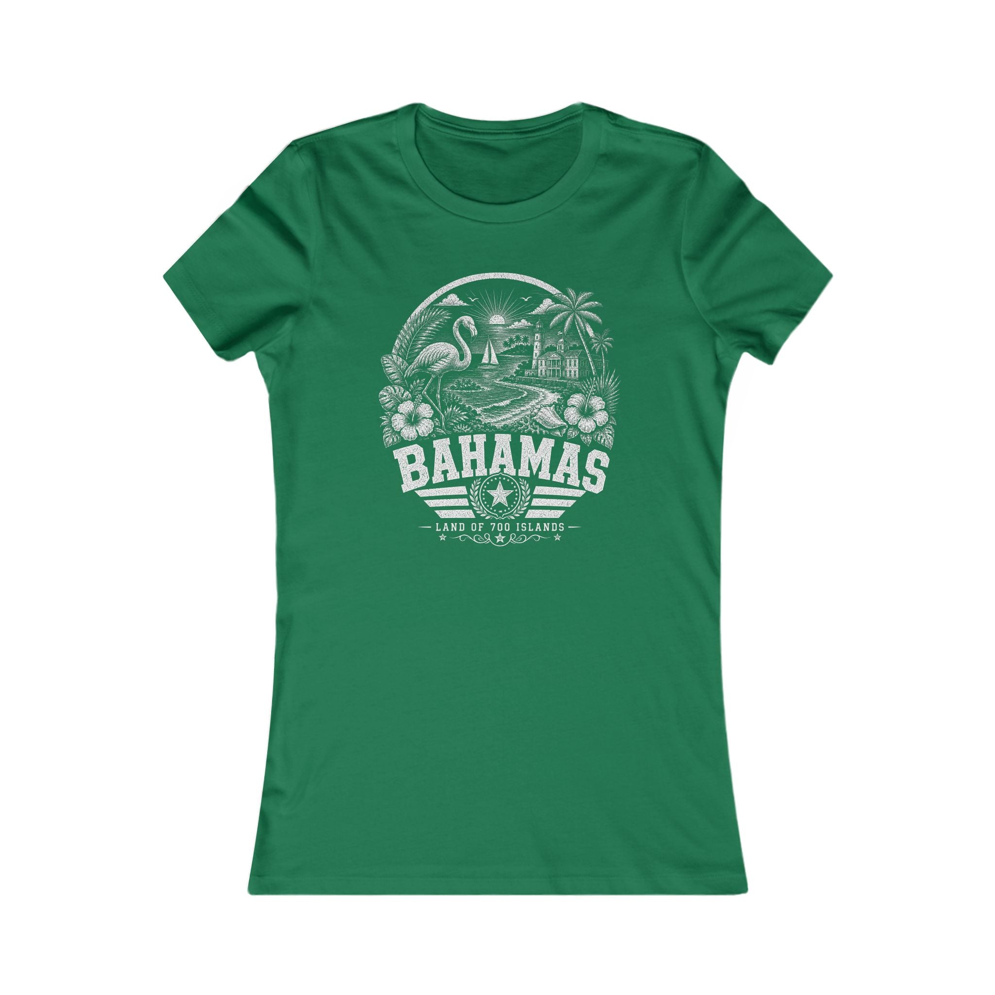 Bahamas vintage landmarks women's tee — iconic landmark design | Nameshi Destinations (view 2)