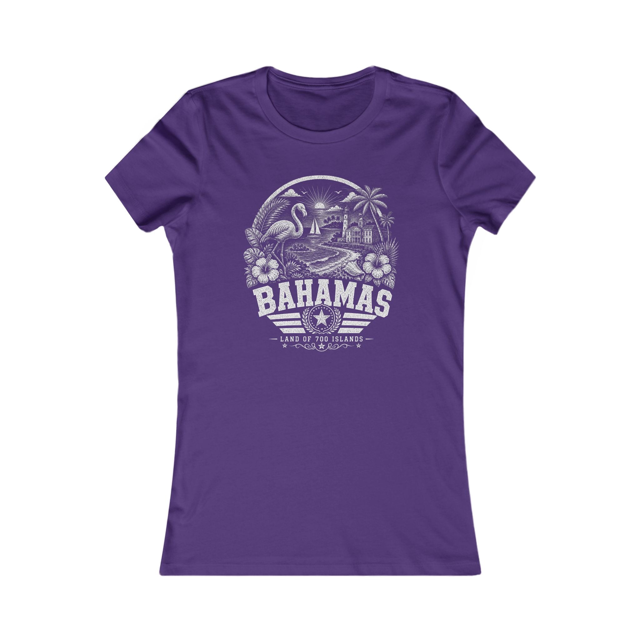 Bahamas vintage landmarks women's tee — iconic landmark design | Nameshi Destinations (view 6)
