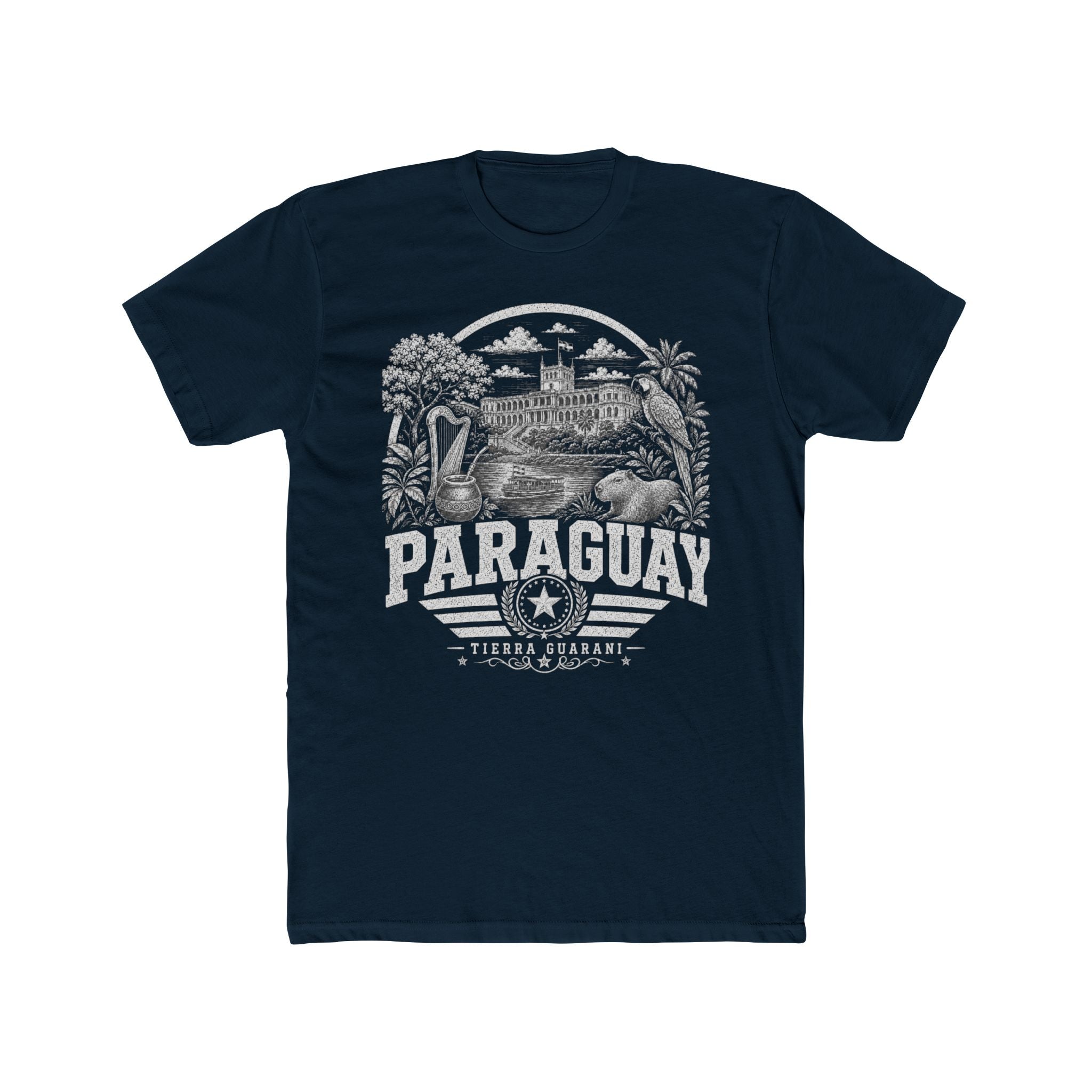 Paraguay vintage landmarks men's tee — iconic landmark design | Nameshi Destinations (view 12)
