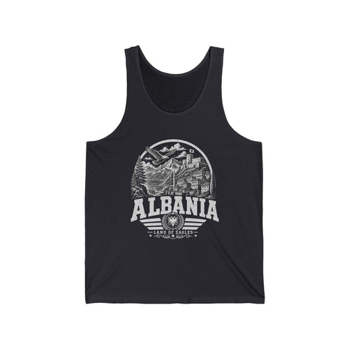 Albania Men's Tank Top — Dark Grey (front)