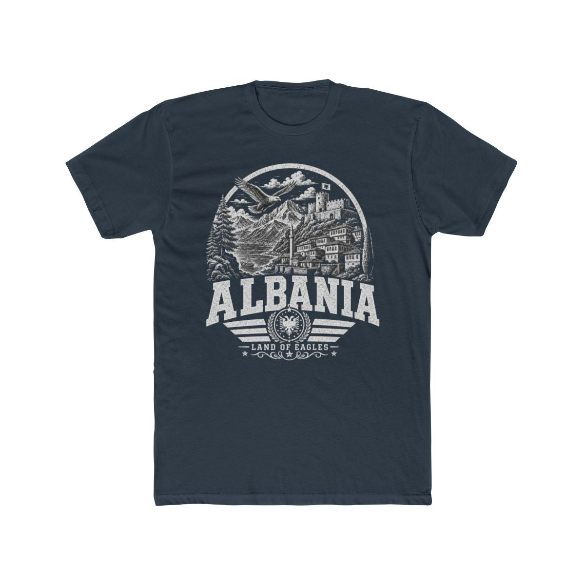 Albania Land of Eagles Men's Tee — Solid Indigo