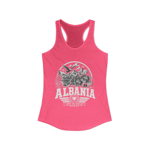 Albania Women's Tank Top — Solid Hot Pink (front)