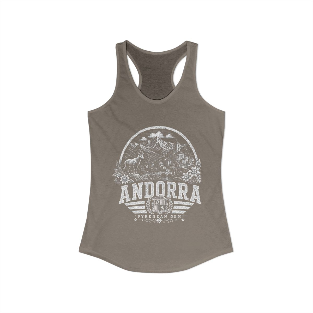 Andorra Women's Tank Top — Solid Warm Gray (front)
