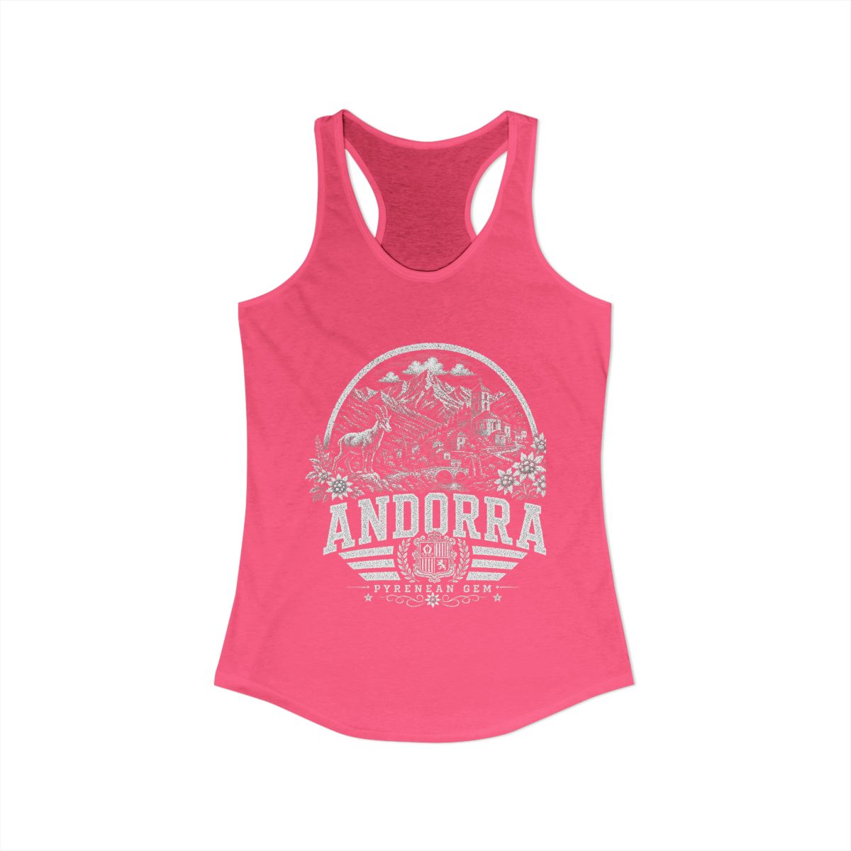 Andorra Women's Tank Top — Solid Hot Pink (front)
