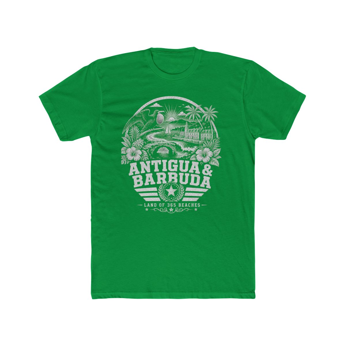 Antigua y Barbuda vintage landmarks men's tee — iconic landmark design | Nameshi Destinations (view 6)