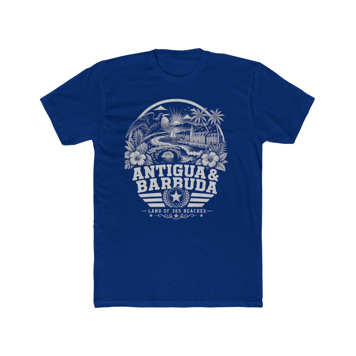 Antigua y Barbuda vintage landmarks men's tee — iconic landmark design | Nameshi Destinations (view 11)