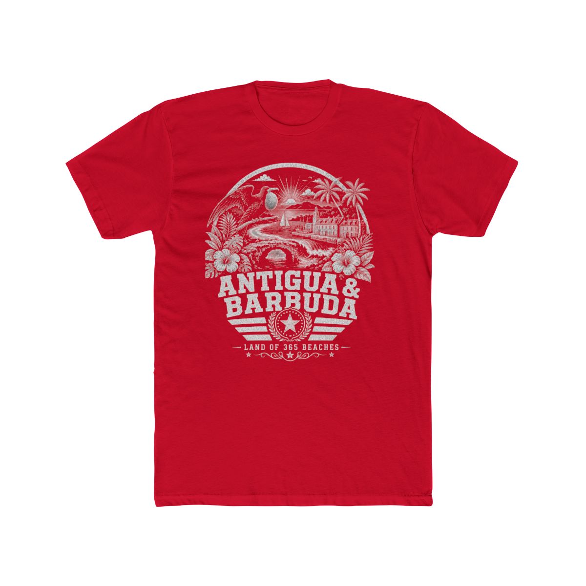 Antigua y Barbuda vintage landmarks men's tee — iconic landmark design | Nameshi Destinations (view 15)
