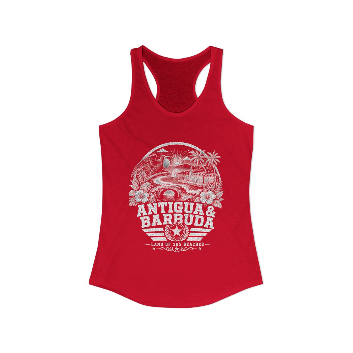 Antigua y Barbuda vintage landmarks tank top — iconic landmark design | Nameshi Destinations (view 16)