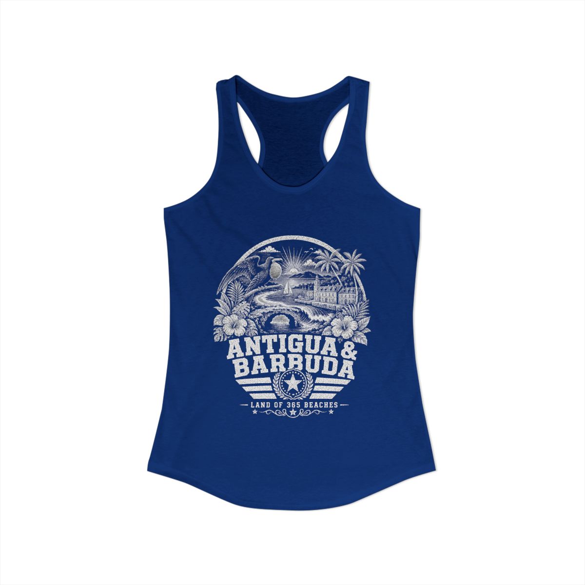 Antigua y Barbuda vintage landmarks tank top — iconic landmark design | Nameshi Destinations (view 10)