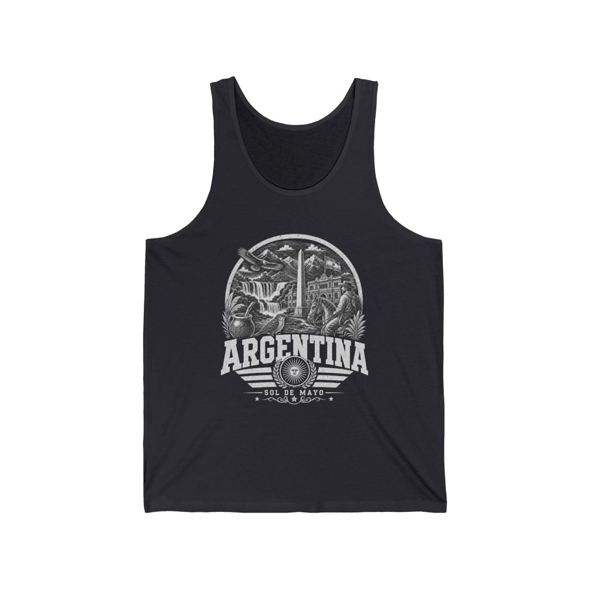 Argentina vintage landmarks men's tee — iconic landmark design | Nameshi Destinations (view 2)