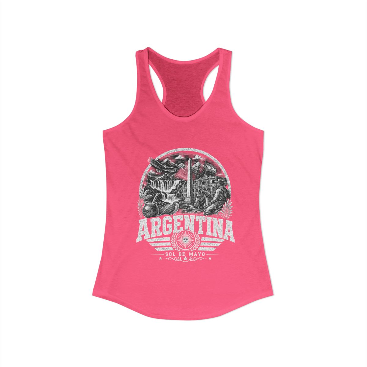 Argentina vintage landmarks tank top — iconic landmark design | Nameshi Destinations (view 14)