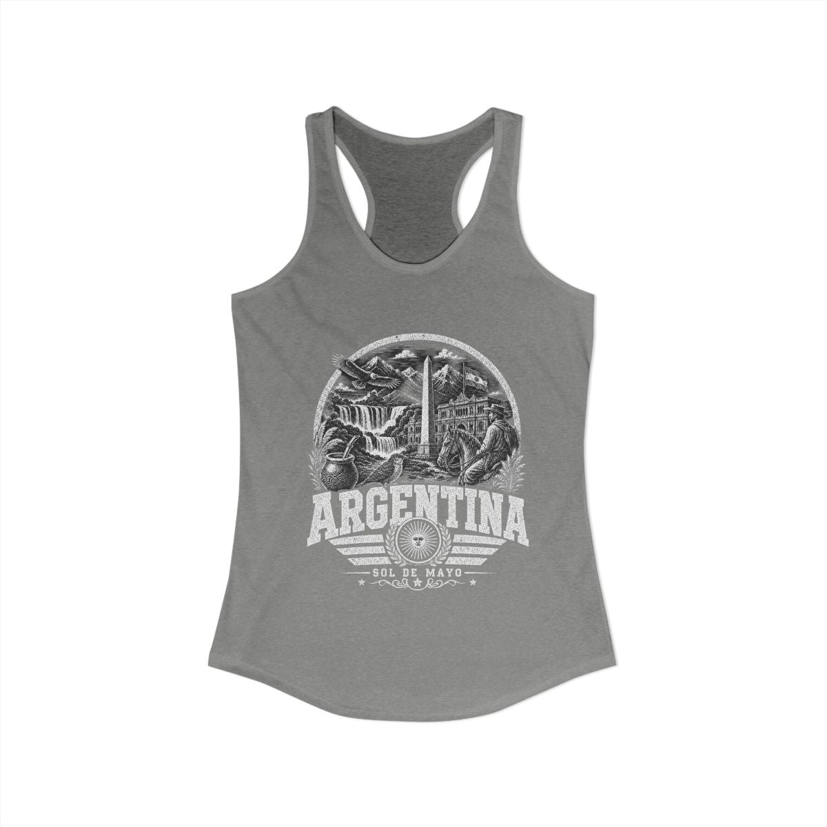 Argentina Women's Tank Top — Heather Grey (front)