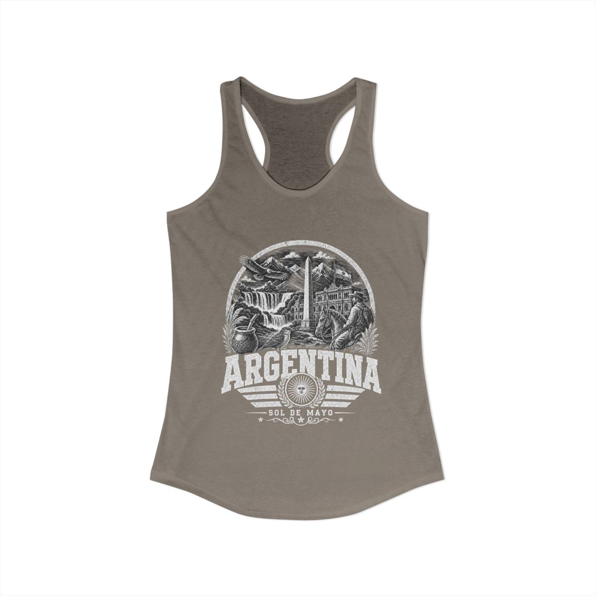 Argentina vintage landmarks tank top — iconic landmark design | Nameshi Destinations (view 4)