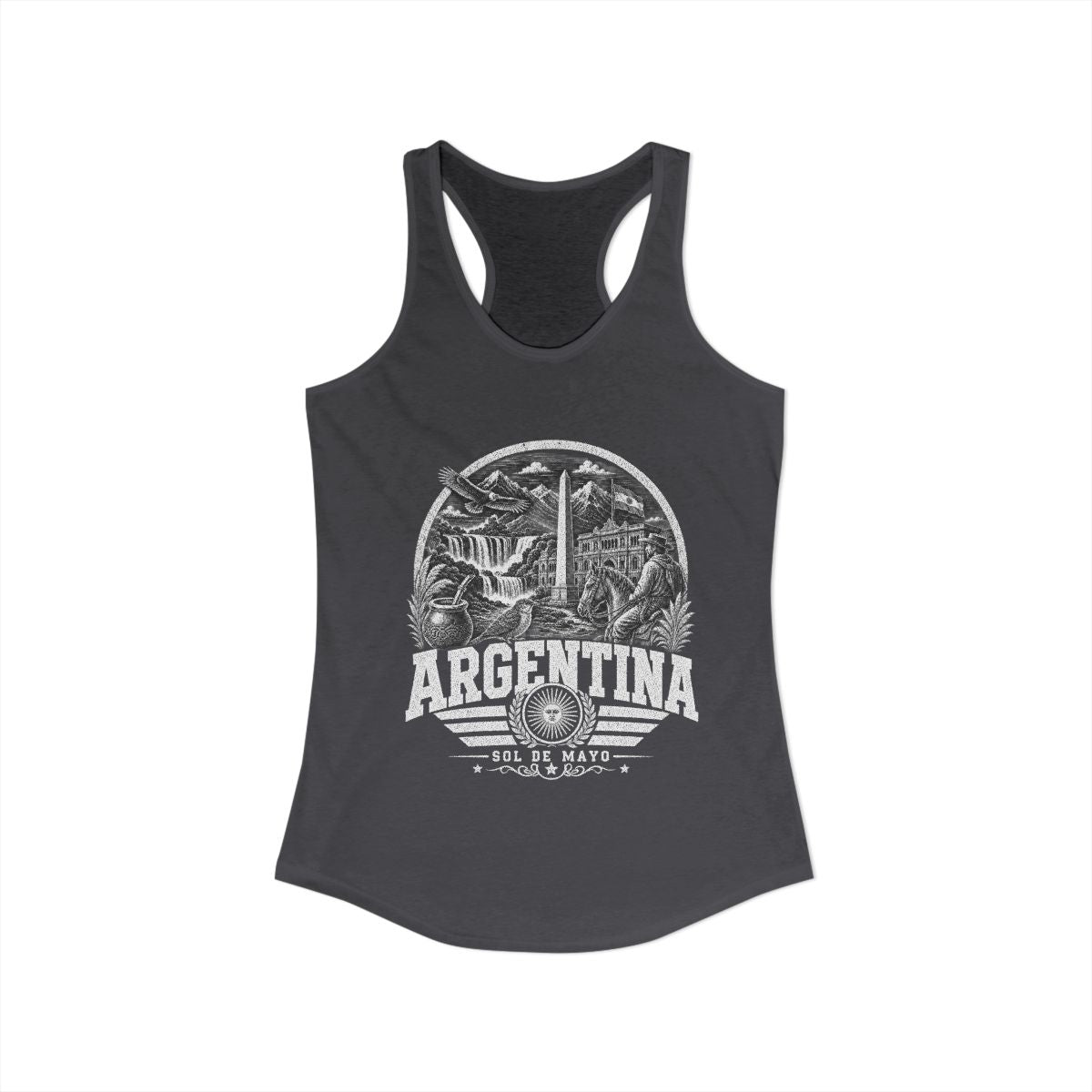 Argentina vintage landmarks tank top — iconic landmark design | Nameshi Destinations (view 12)