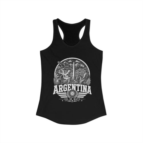 Argentina vintage landmarks tank top — iconic landmark design | Nameshi Destinations (view 2)