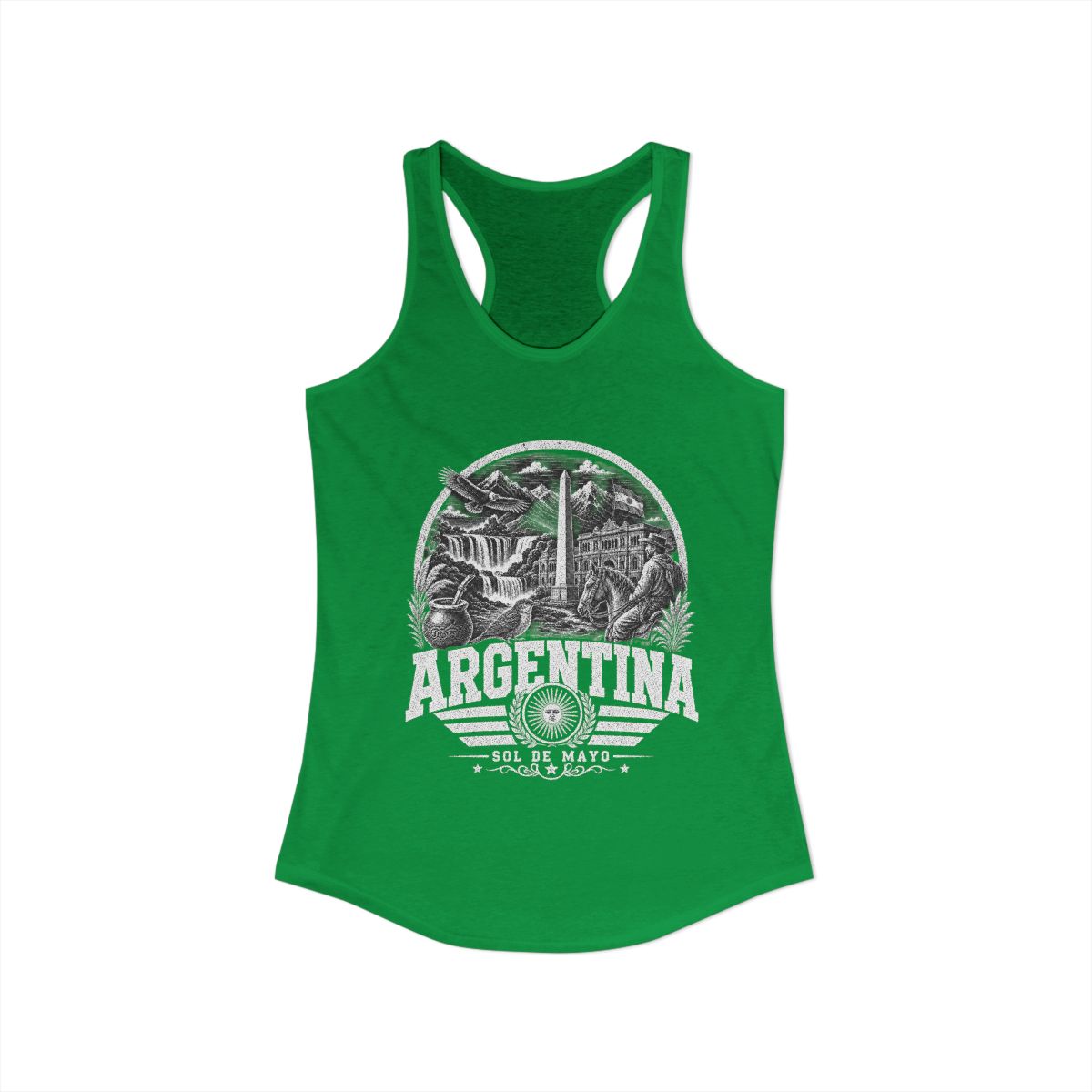 Argentina vintage landmarks tank top — iconic landmark design | Nameshi Destinations (view 7)
