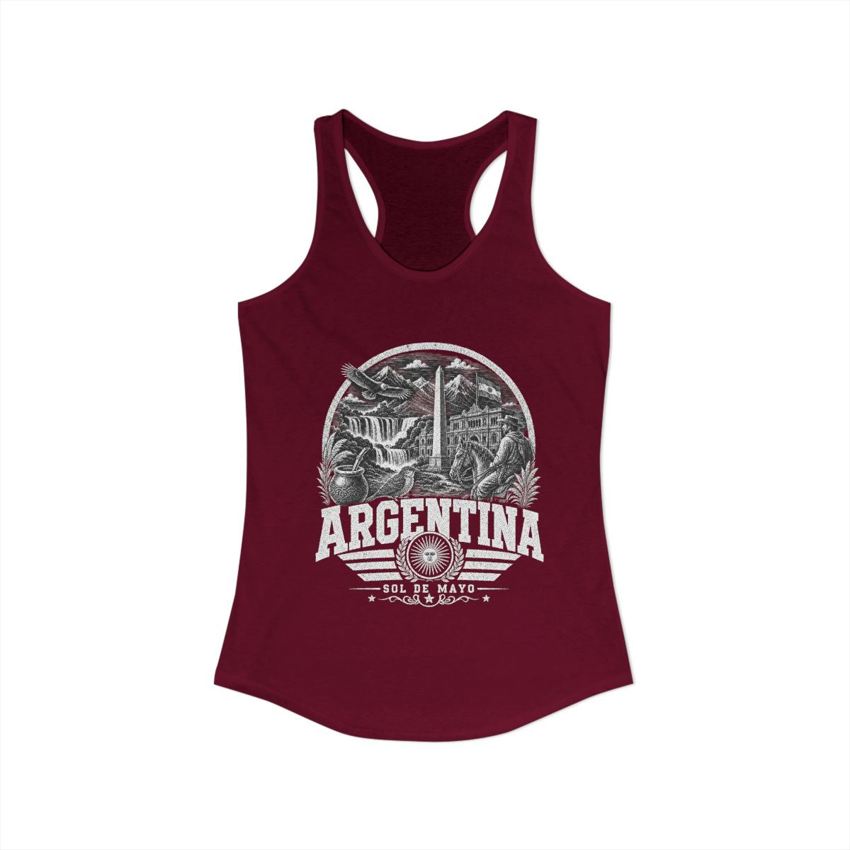Argentina Women's Tank Top — Solid Cardinal Red (front)