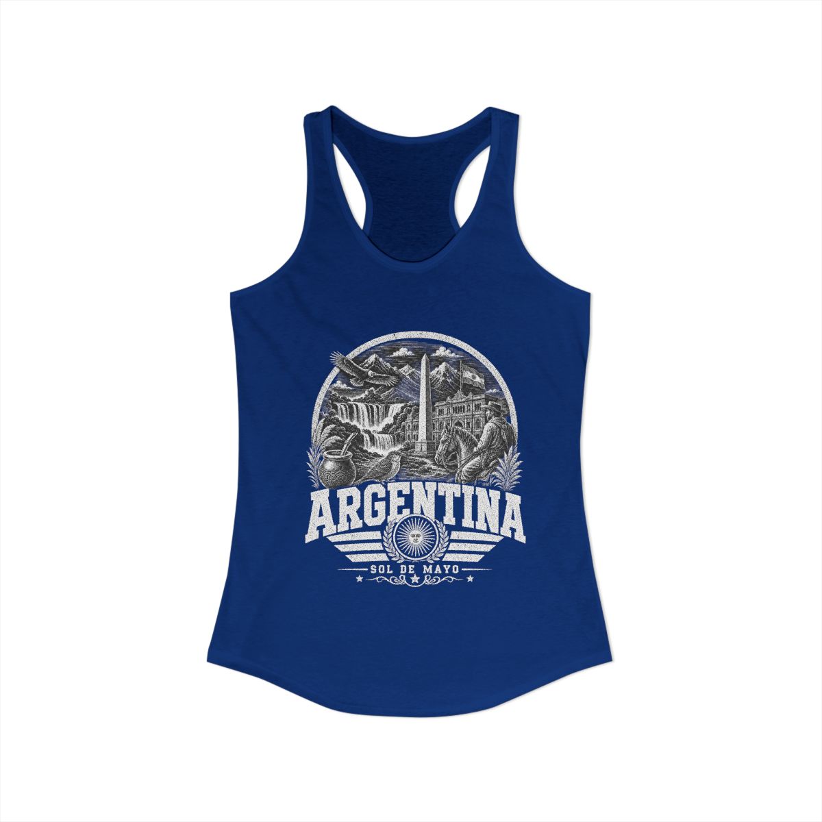 Argentina vintage landmarks tank top — iconic landmark design | Nameshi Destinations (view 10)