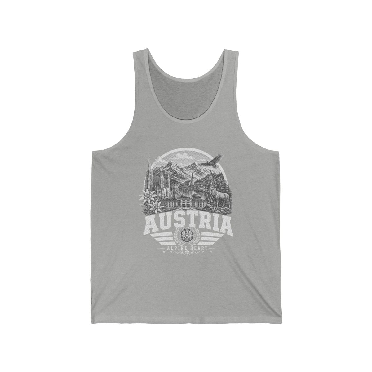 Austria vintage landmarks men's tee — iconic landmark design | Nameshi Destinations (view 5)