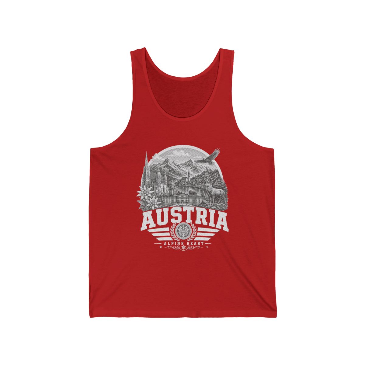 Austria vintage landmarks men's tee — iconic landmark design | Nameshi Destinations (view 8)